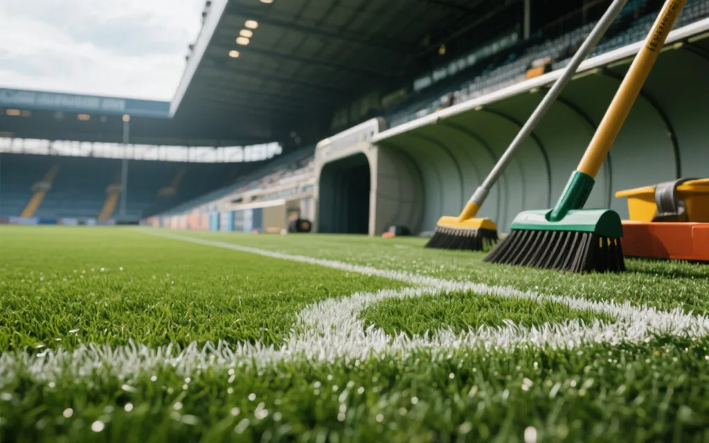 球场草皮与赛时设施运营细节示意图